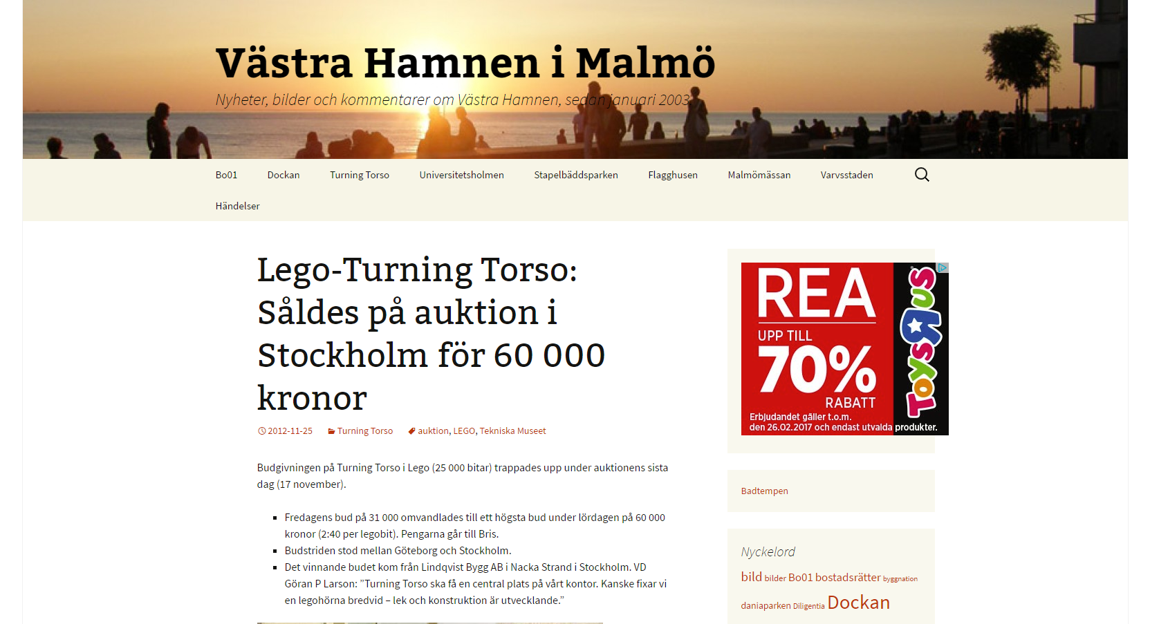 LEGO Turning Torso s&aring;ld f&ouml;r 60.000 kr till f&ouml;rdel f&ouml;r BRIS