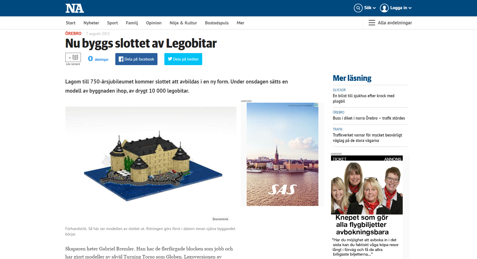 Nu byggs slottet av legobitar