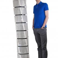 Exteriörmodeller av Turning Torso skapad i LEGO